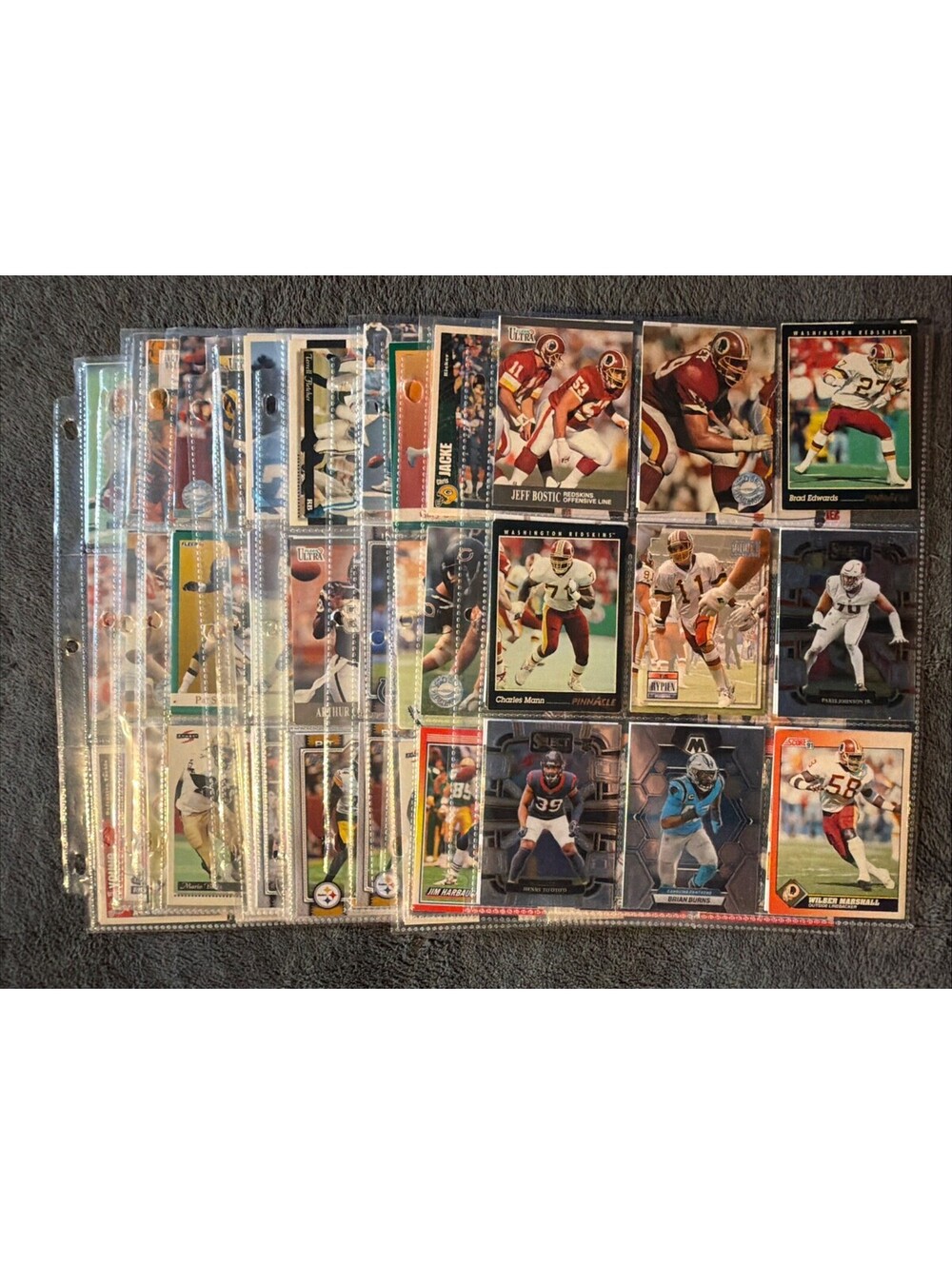 Football Card Lot 12 Pages Full Front And Back With Cards